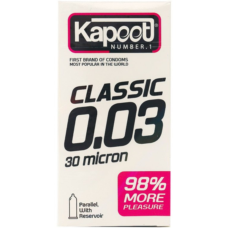 کاپوت کاندم کلاسیک 0.3 (سی میکرون) 10 عددی ا KAPOOT CONDOM CLASSIC 30 MICRON