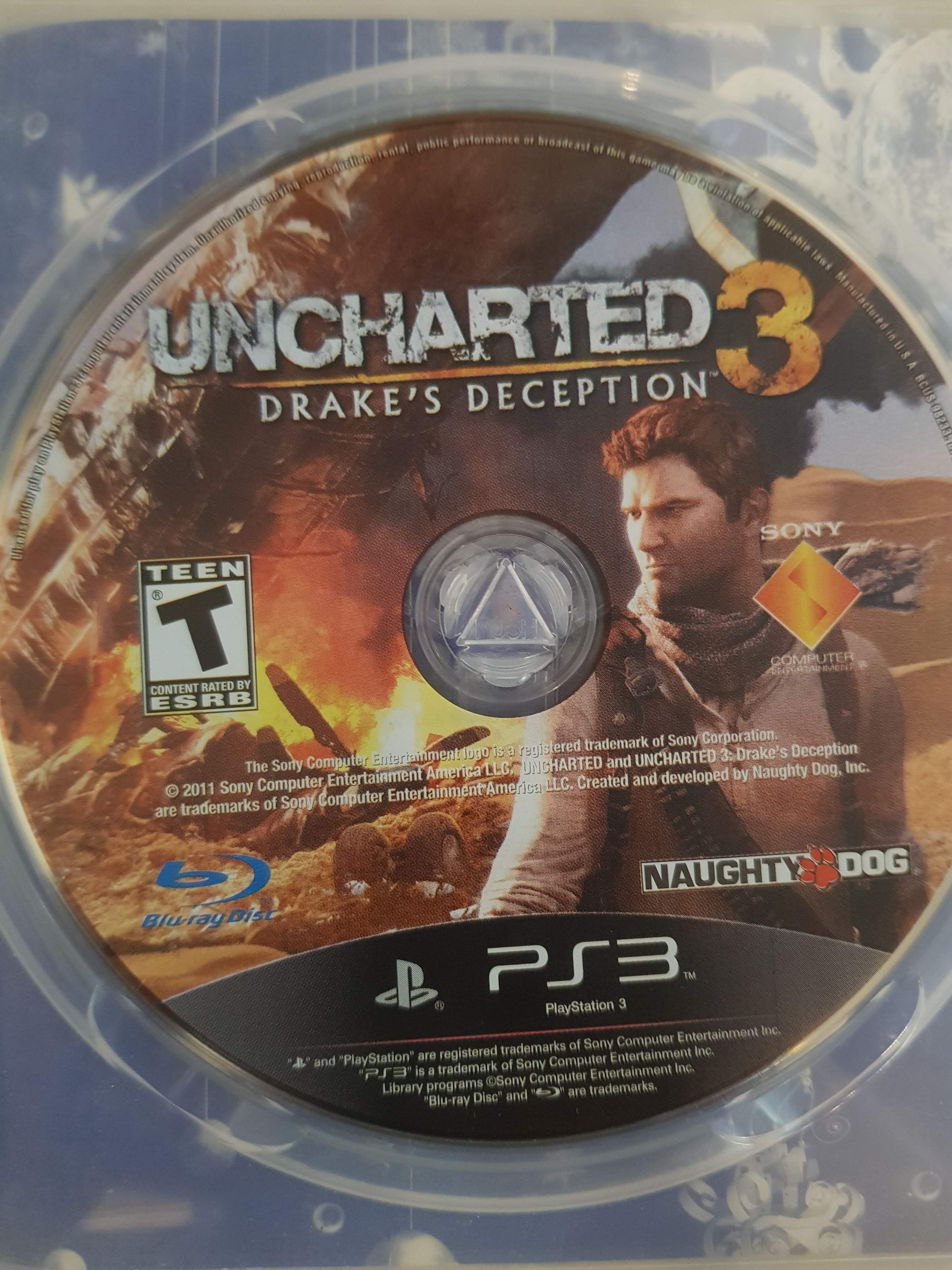 دیسک بازی اورجینال ps3 uncharted 3 اصلی بدون قاب و دفرچه سالم کلکسیونی کمیاب