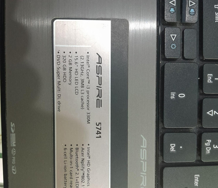لپ تاپ ایسر core i3 استوک مدل اسپیر 5741