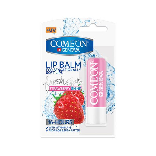 بالم لب توت فرنگی کامان مدل STRAWBERRY SHINE Comeon Strawberry Lip Balm