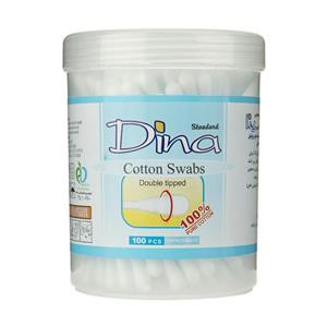 گوش پاک کن آرایشی دینا مدل G-001 بسته 100 عددی Dina G-001 Makeup Cotton Swabs 100Pcs
