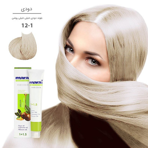 رنگ مو مارال سری دودی شماره 12.1 رنگ بلوند دودی خیلی خیلی روشن حجم 100ml