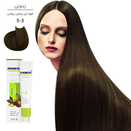 رنگ مو مارال سری زیتونی شماره 5.3 رنگ قهوه ای زیتونی روشن حجم 100ml