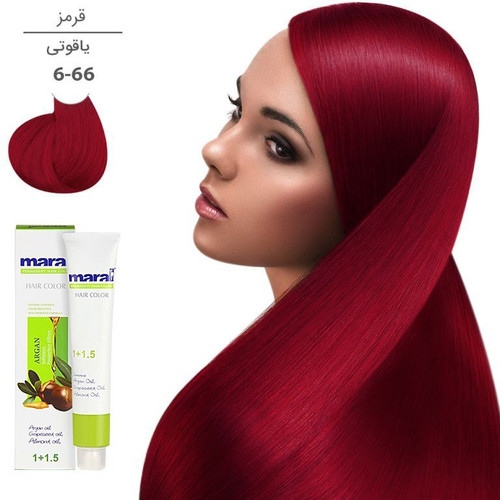 رنگ مو مارال سری قرمز شماره 6.66 رنگ قرمز یاقوتی حجم 100ml