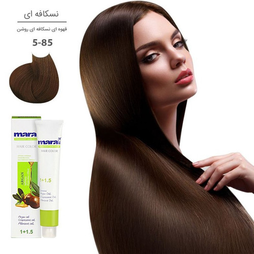 رنگ مو مارال سری نسکافه ای شماره 5.85 رنگ قهوه ای نسکافه ای روشن حجم 100 میلی لیتر