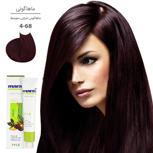 رنگ مو مارال سری ماهگونی شماره 4.68 رنگ ماهگونی شرابی متوسط حجم 100 میلی لیتر ا